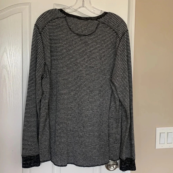 NWOT mens CIVIL SOCIETY size L black and grey striped soft knit top - Picture 4 of 5